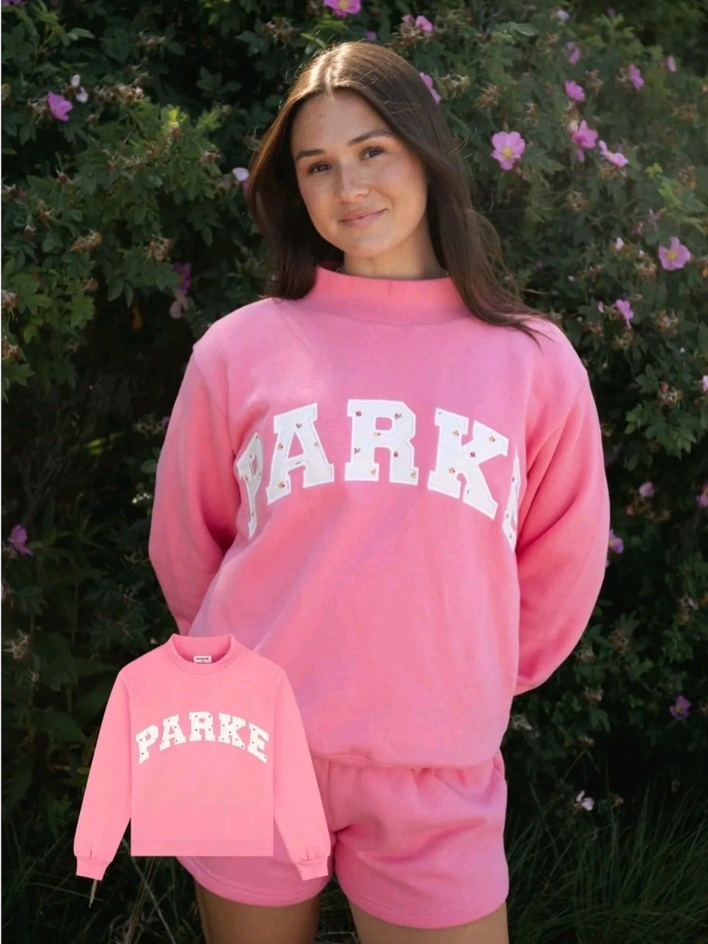 PARKE Women's Pink Crewneck Sweatshirt